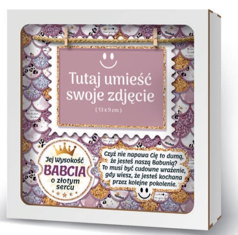 Ramka 20x20cm puzzle 3D Jej Wysokość Babcia o złotym sercu Ramka 20x20cm puzzle 3D Jej Wysokość Babcia o złotym sercu