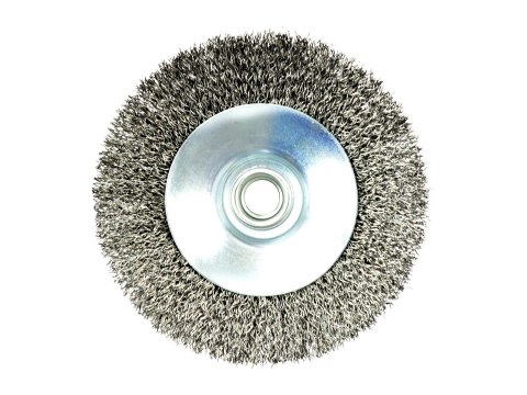 Szczotka druciana obrotowa boczna 115mm M14 drut karbowany stalowy G00598