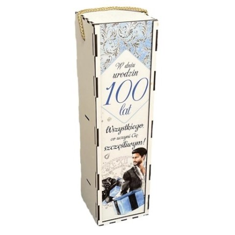 Skrzynka pudełko 33,5 x 9,5cm na butelkę alkoholu 100 lat ELEGANT PAN 3311-EPN100 Skrzynka pudełko 33,5 x 9,5cm na butelkę alkoholu 100 lat ELEGANT PAN 3311-EPN100