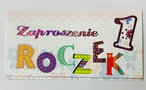 Zaproszenia na roczek 10szt. + koperta Zaproszenia na roczek 10szt. + koperta