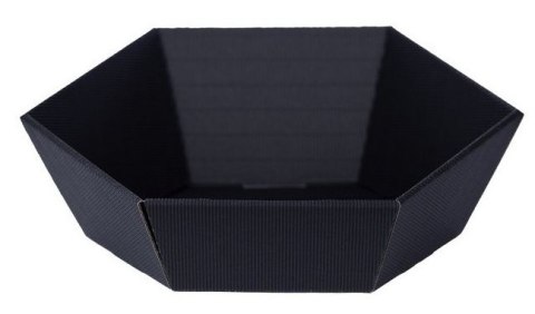 Kosz prezentowy kartonowy 10szt. 36 x 11 x 7cm 6-kątny CZARNY GM-KC-5 Kosz prezentowy kartonowy 10szt. 36 x 11 x 7cm 6-kątny CZARNY GM-KC-5