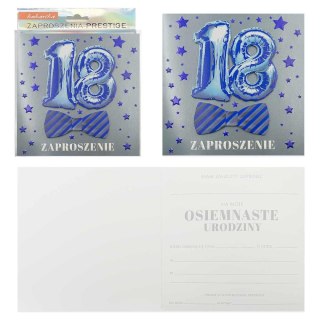 Zaproszenie 5szt. Urodziny 18 (osiemmastka) ZP-040