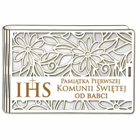 Pudełko na pieniądze banknotówka KOMUNIA - od BABCI - Ażur 3302A-KOM2B-B Pudełko na pieniądze banknotówka KOMUNIA - od BABCI - Ażur 3302A-KOM2B-B