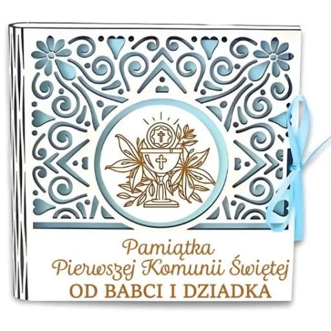 Pudełko na pieniądze kwadrat KOMUNIA - od BABCI i DZIADKA - Ażur 3308A-KOM1N-BD Pudełko na pieniądze kwadrat KOMUNIA - od BABCI i DZIADKA - Ażur 3308A-KOM1N-BD