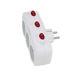 Rozgałęźnik elektryczny z uziemieniem 3 gniazda ELK307W