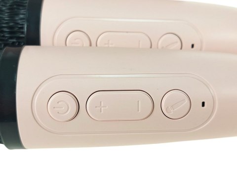 Karaoke, zestaw 2 mikrofonów z głośnikiem bluetooth 8,5 x 8,5 x 7cm z kablem USB