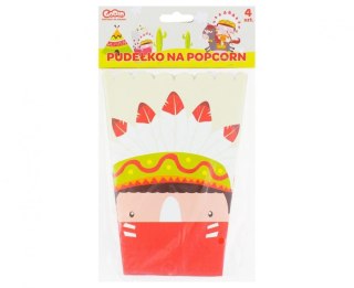 Pudełko na popcorn Indiańskie Party rozm. 13.5 x 8.5 x 19 cm, 4 szt. PF-PPIP
