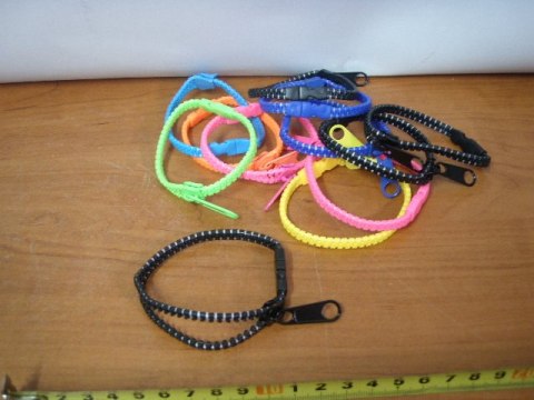 Bransoletki zamek błyskawiczny 12szt. | 1687