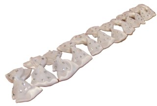 Spinki krokodyl 12szt białe kokardki 6721