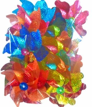 Wiatrak 10szt hologramowy duży