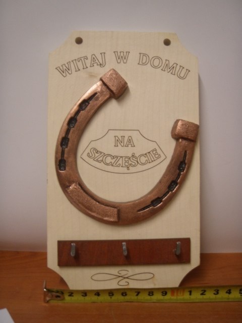 Deska na klucze wieszak PODKOWA 21x12,5cm NR.9