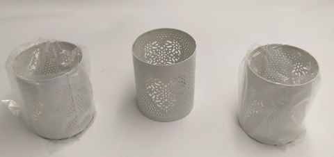 Świecznik metalowy biały | ISM-1512