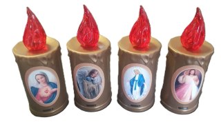 Znicz na baterie TERCIO MINI złoty święte motywy