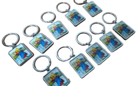 Brelok metal 10szt. prostokąt ŚW.KRZYSZTOF