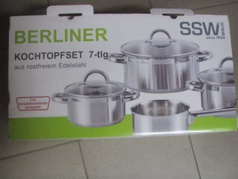 Komplet garnków nierdzewnych 7el. BERLINER | 16627