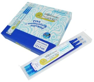 Wkłady do długopisów ścieralnych 36szt NIEBIESKI Eraser 3558