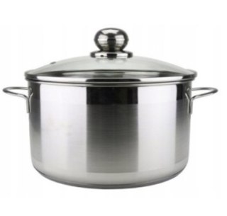 Garnek 6,1l ze stali nierdzewnej + szklana pokrywka fi-24 CITY