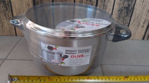 Garnek nierdzewny ze szklaną pokrywką 24cm 6,1l OLIVE