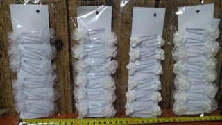 Spinki pyki 12szt KWIATKI BIAŁE