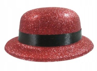 Kapelusz brokatowy 6szt. MELONIK CZERWONY | 58-35