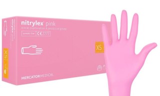 Rękawice nitrylowe RÓŻOWE A'100 rozm.XS