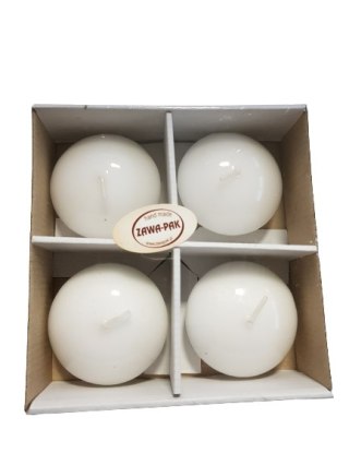 Świeca pływająca 4szt. BIAŁA lakier bezbarwny 70/40mm