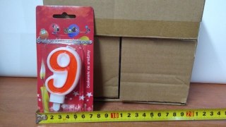 Świeczka 24szt. cyfra CZERWONA ,,9''