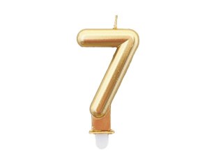 Świeczka 24szt. cyfra złota ,,7''