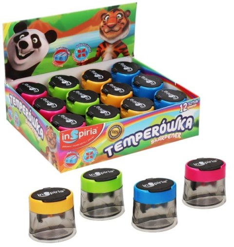 Temperówka podwójna 12szt. z pojemnikiem 0663