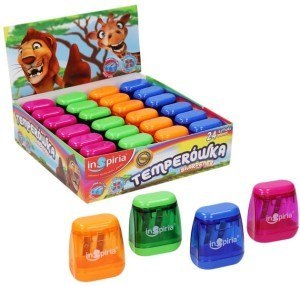 Temperówka podwójna 24szt z pojemnikiem INSPIRIA 0663