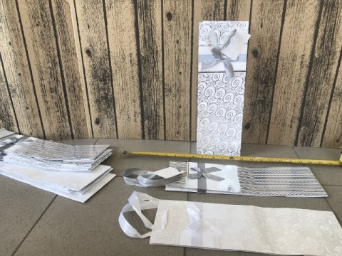 Torebka prezentowa 12szt LAMINOWANA NA BUTELKĘ 36X12cm PL-13KZ