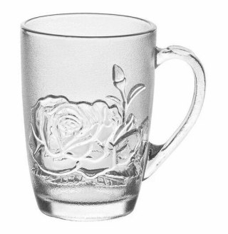 Kubek szklany 6szt. RÓŻA 415ml