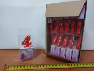 Świeczka 12szt. urodziny ''4'' KROPKI | SU-10/4