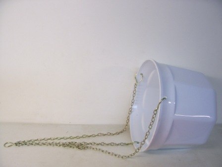 Doniczka plastikowa wisząca fi 20 cm biała