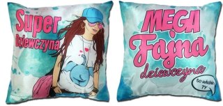 Poduszka dwustronna 20 x 20 cm Mega Fajna Dziewczyna S46