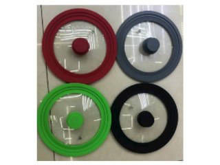 Pokrywka do garnka szklana z kołnierzem silikonowym 26-34cm