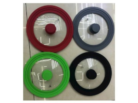 Pokrywka do garnka szklana z kołnierzem silikonowym 26-34cm