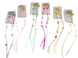 Przypinka do włosów 2 warkoczyki z ozdobami 12 kpl