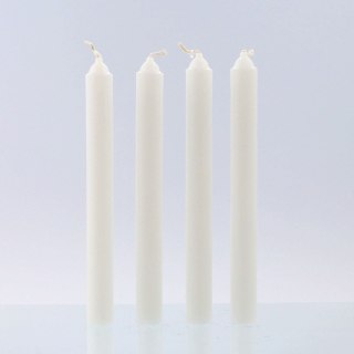 Świeca stołowa biała długa 20 cm - 10szt.