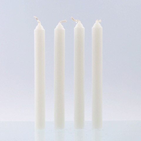 Świeca stołowa biała długa 20 cm - 10szt.