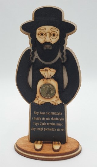 Żyd stojący drewno NA SZCZĘŚCIE 14 x 7 cm NR.130