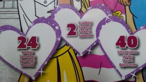 Szkicownik 40szt. szablon 2szt. naklejki 24szt. BARBIE