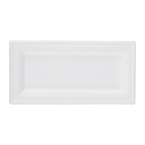 Tacki z trzciny cukrowej pulpa bio 26x16cm biały 12szt. | 0817