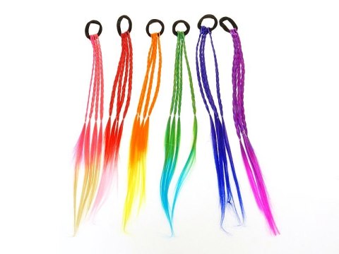 Warkoczyki z gumką ombre włosy