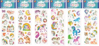 Naklejki jednorożce wypukłe 7 x 17cm NK-8504