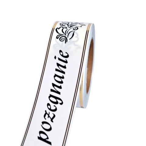 Wstążka pogrzebowa Charon biało-czarna ok.45cm | 113081 - 3/50y 01-45-00