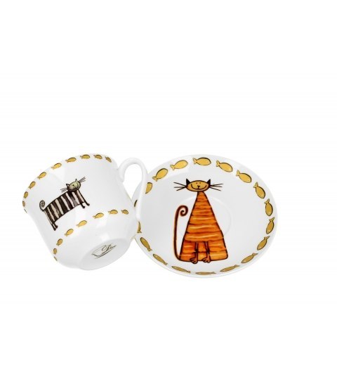 Filiżanka 470ml jumbo ze spodkiem CLASSIC CATS