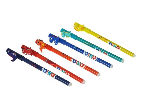 Długopis żelowy ścieralny z dinozaurem 36szt.