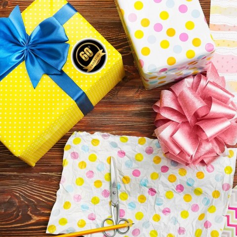 Naklejki 60 - te urodziny średnica 55 mm - 12szt