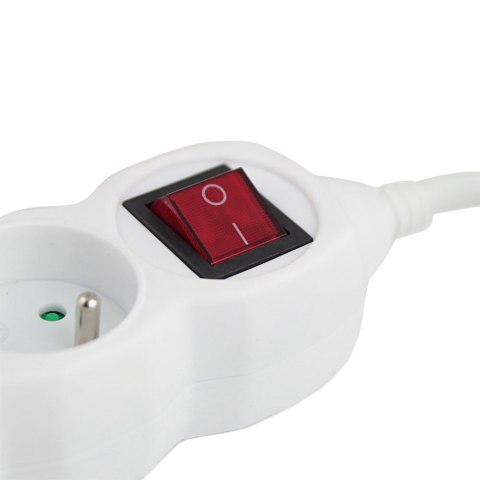 Przedłużacz listwa zasilająca 3 gniazdka z włącznikiem 3m biała ELK211W